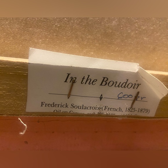 MAKE AN OFFER 🍒 French Fredrick Soulacroix In The Boudoir Pair Oil on Canvas Set - Picture 8 of 8